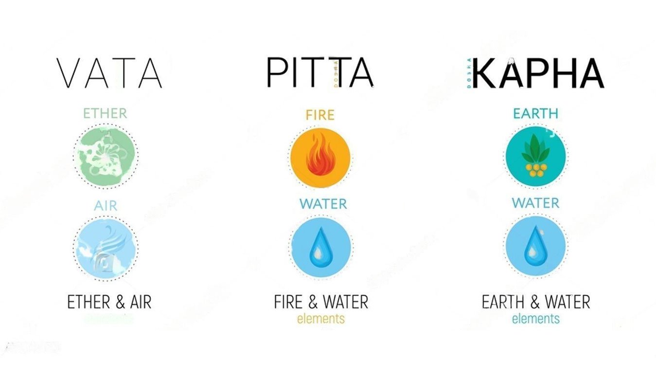 The three doshas of the human body